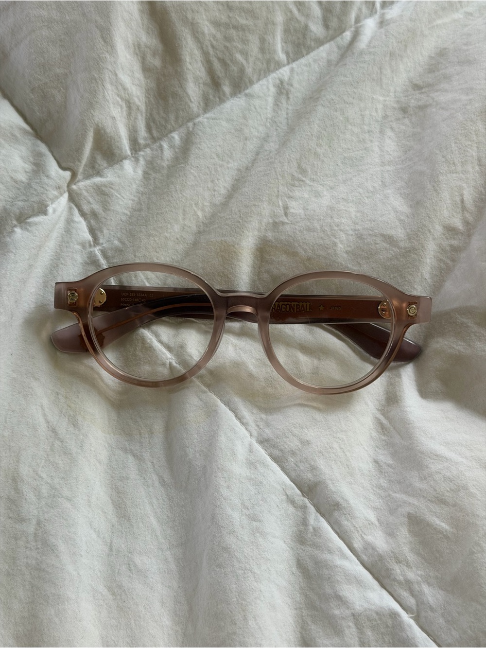 JINS dragon ball Round Pink Translucent Women's Eyeglass Frames